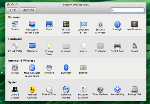 system preferences, energy saver